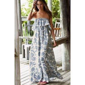 Linen Strapless Maxi Dress